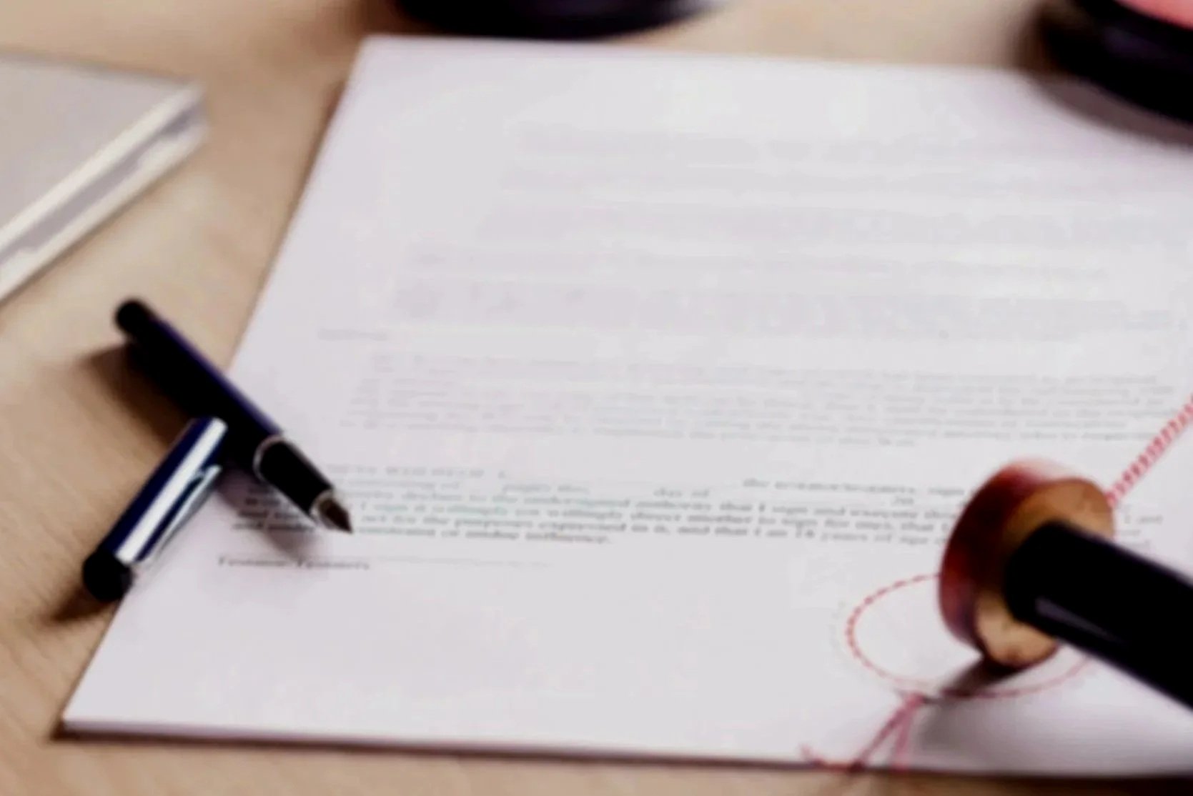 Estate planning documents and a pen on a desk